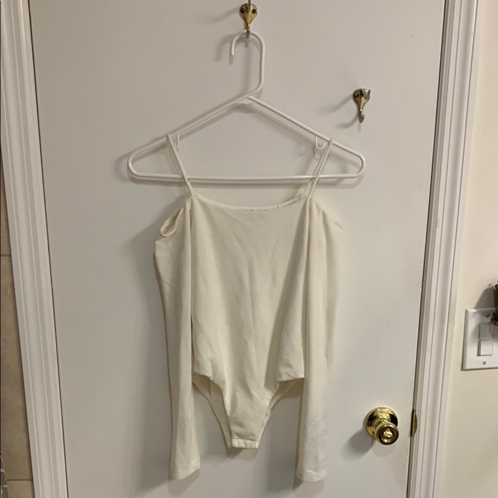 All Saints Cream Fitted Backless Bodysuit in Sz 4